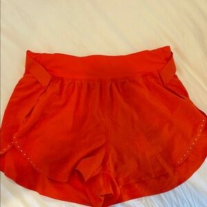Lululemon Fast & Free Airflow Orange Shorts
